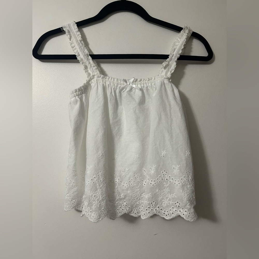 Chic White Camisole Top with Cut Outs